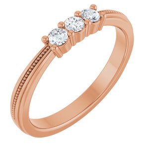 14K Rose Gold 1/5 CTW Lab-Grown Diamond Anniversary Band