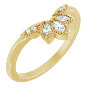 14K Yellow Gold 1/8 CTW Lab-Grown Diamond Contour Band