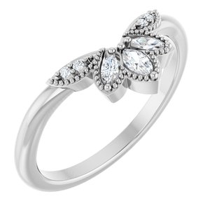 14K White Gold 1/8 CTW Lab-Grown Diamond Contour Band