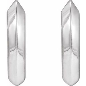 Sterling Silver Knife-Edge Hinge 10 mm Hoop Earrings