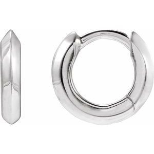 Platinum Knife-Edge Hinge 10 mm Hoop Earrings