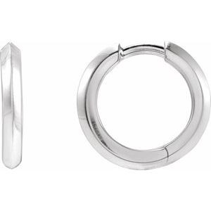 Platinum Knife-Edge Hinge 15 mm Hoop Earring