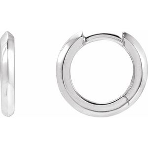 Platinum Knife-Edge Hinge 12.5 mm Hoop Earring