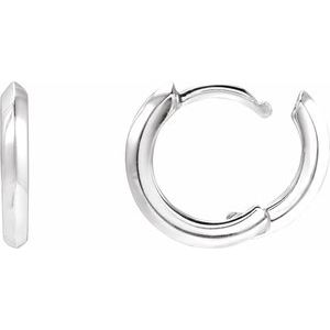 Platinum Knife-Edge Hinge 12.5 mm Hoop Earring