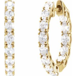 14K White Gold 2 5/8 CTW Lab-Grown Diamond Inside-Outside 20.6 mm Hoop Earrings