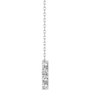 14K White Gold 1/3 CTW Lab-Grown Diamond Sideways Cross 18" Necklace