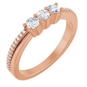 14K Rose Gold 1/3 CTW Natural Diamond Anniversary Band