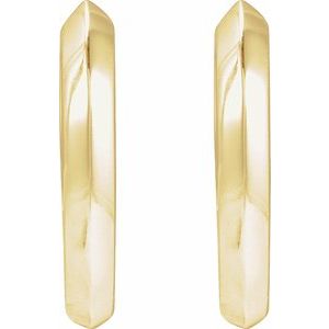14K Yellow Gold Knife-Edge Hinge 12.5 mm Hoop Earrings