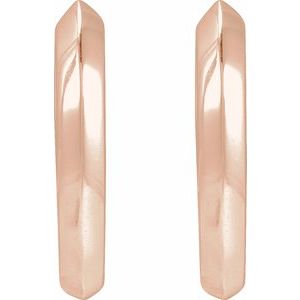 14K Rose Gold Knife-Edge Hinge 12.5 mm Hoop Earrings