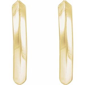 14K Yellow Gold Knife-Edge Hinge 15 mm Hoop Earrings