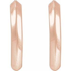 14K Rose Gold Knife-Edge Hinge 15 mm Hoop Earrings