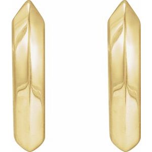 14K Yellow Gold Knife-Edge Hinge 10 mm Hoop Earrings
