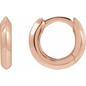 14K Rose Gold Knife-Edge Hinge 10 mm Hoop Earring