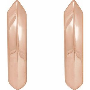 14K Rose Gold Knife-Edge Hinge 10 mm Hoop Earrings