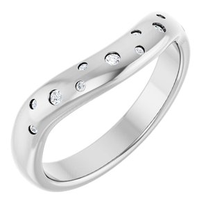 Platinum 1/8 CTW Natural Diamond Contour Band