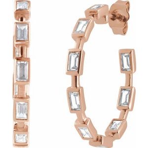 14K Rose Gold 1 1/4 CTW Lab-Grown Diamond 24.5 mm Hoop Earrings