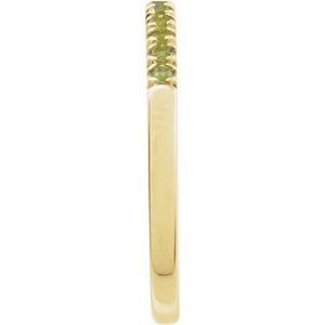 14K Yellow Gold Natural Peridot Stackable Ring