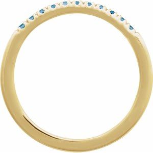 10K Yellow Gold Natural London Blue Topaz Stackable Ring