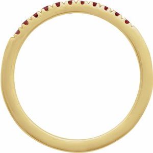 10K Yellow Gold Natural Mozambique Garnet Stackable Ring