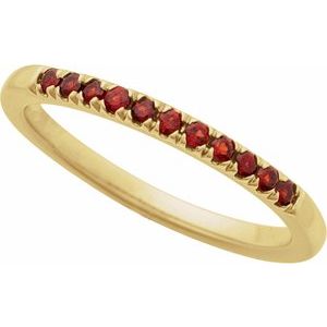 14K Yellow Gold Natural Mozambique Garnet Stackable Ring