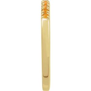 10K Yellow Gold Natural Citrine Stackable Ring