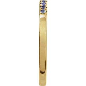 10K Yellow Gold Natural Alexandrite Stackable Ring