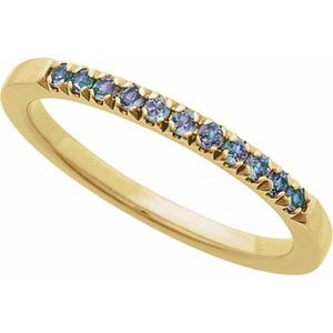 10K Yellow Gold Natural Alexandrite Stackable Ring