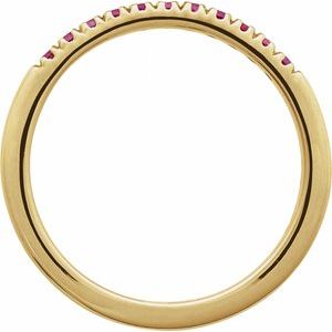 14K Yellow Gold Lab-Grown Ruby Stackable Ring