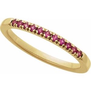 14K Yellow Gold Natural Ruby Stackable Ring