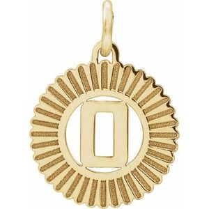 14K Yellow Gold-Plated Sterling Silver Initial O Sunburst Pendant