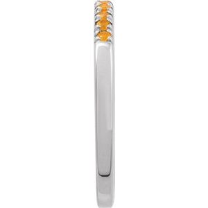 Sterling Silver Natural Citrine Stackable Ring