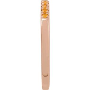 14K Rose Gold Natural Citrine Stackable Ring
