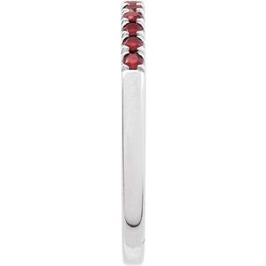 Sterling Silver Natural Mozambique Garnet Stackable Ring