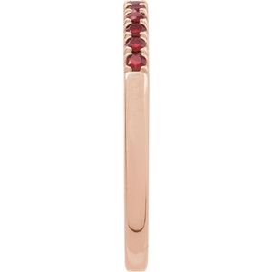10K Rose Gold Natural Mozambique Garnet Stackable Ring