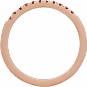 10K Rose Gold Natural Mozambique Garnet Stackable Ring