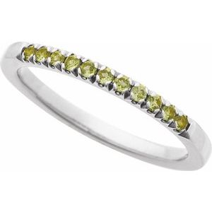 Sterling Silver Natural Peridot Stackable Ring