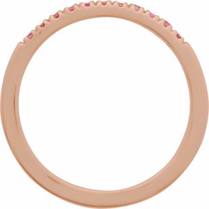 10K Rose Gold Natural Pink Tourmaline Stackable Ring