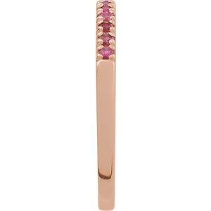 14K Rose Gold Natural Pink Tourmaline Stackable Ring