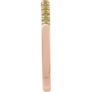 14K Rose Gold Natural Peridot Stackable Ring