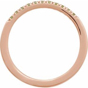 14K Rose Gold Natural Peridot Stackable Ring
