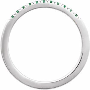 14K White Gold Lab-Grown Emerald Stackable Ring