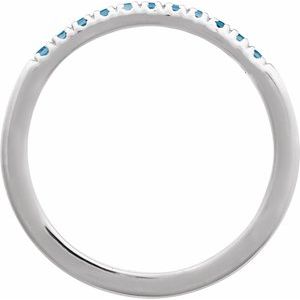 14K White Gold Natural London Blue Topaz Stackable Ring