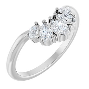 14K White Gold 1/2 CTW Natural Diamond Contour Band