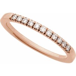 14K Rose Gold 1/6 CTW Natural Diamond Stackable Ring
