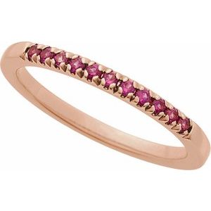 10K Rose Gold Natural Ruby Stackable Ring