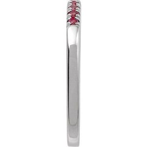 Sterling Silver Natural Ruby Stackable Ring