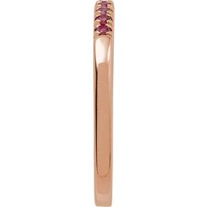 14K Rose Gold Natural Ruby Stackable Ring