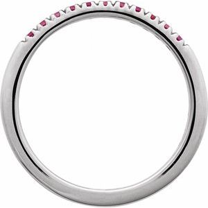 14K White Gold Lab-Grown Ruby Stackable Ring