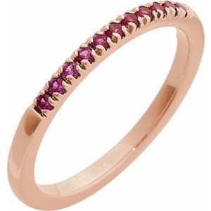 10K Rose Gold Lab-Grown Ruby Stackable Ring