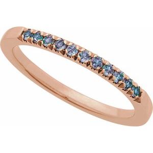 10K Rose Gold Natural Alexandrite Stackable Ring
